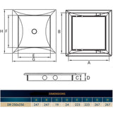 Access Panel Door PP, White 250mm x 250mm by Akor