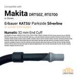 Adapter For Makita DRT50Z RT0700 and Clones Router to Numatic (Henry) extractors by Helios Creations