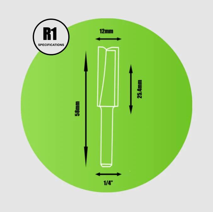 and Fixings 1/4" x  12mm x 25.4mm Straight Cutter - R1 - Armstrong Cheshire
