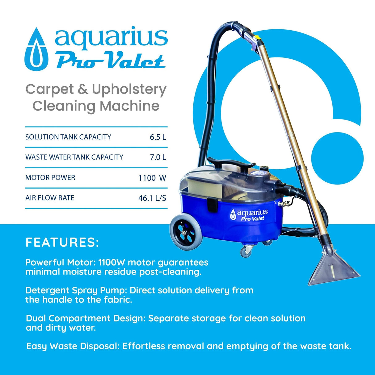 Aquarius Pro Valet Carpet and Upholstery Cleaner Car Valeting Machine - Armstrong Cheshire
