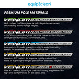 Aquaspray Venom 30ft Hybrid 70% Carbon, 30% Fiberglass Waterfed Window Cleaning Pole – 6 Sections - Armstrong Cheshire