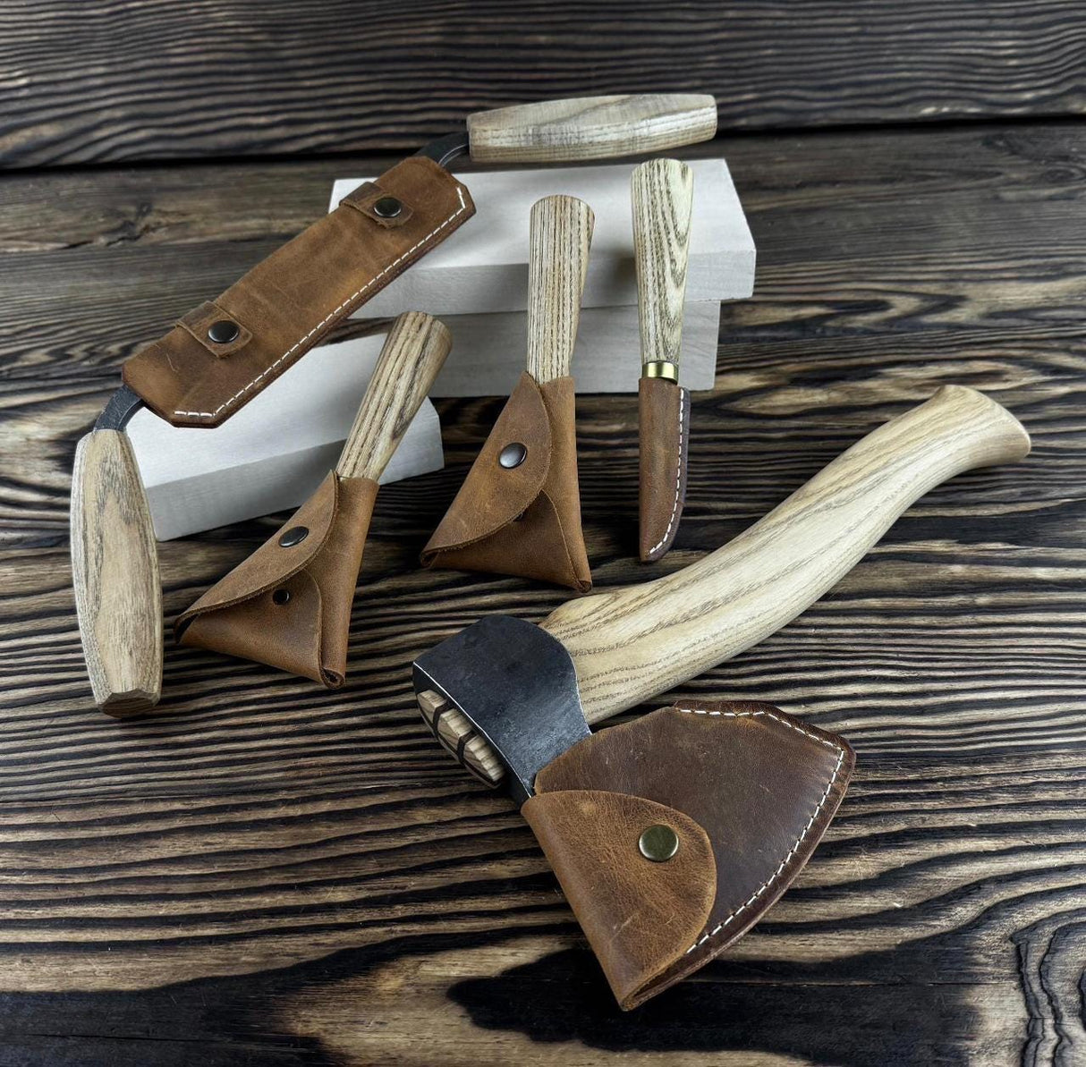 5pc Hand-Forged Woodworking Tool Set | 52100 Steel