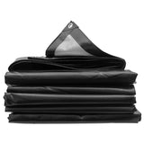Black/Silver L-Grade Tarpaulin with 10 Metres of 8mm Bungee Rope