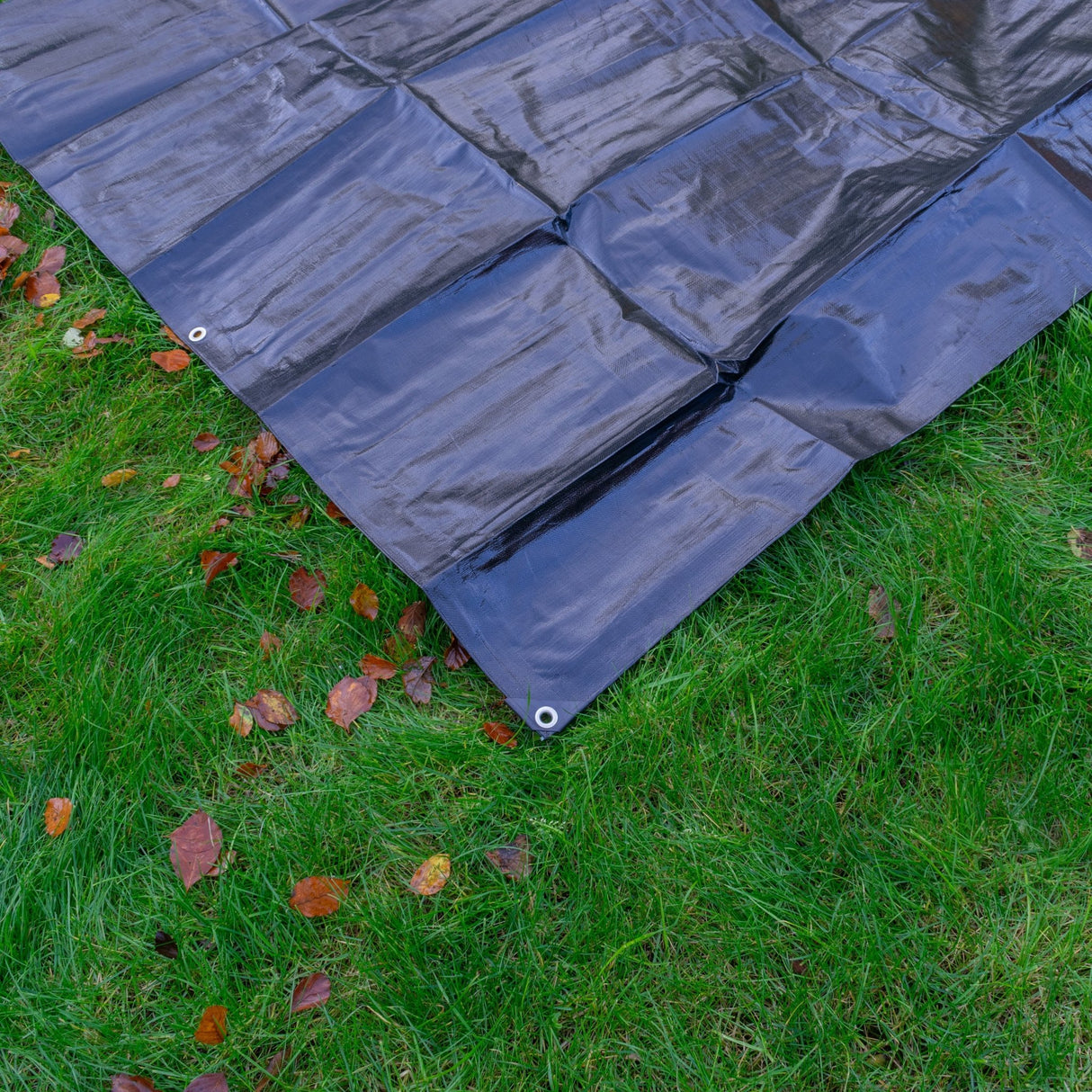 Black/Silver L-Grade Tarpaulin with 10 Metres of 8mm Bungee Rope
