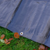 Black/Silver L-Grade Tarpaulin with 10m of 6mm Bungee Rope and 10 x Slide Type Tarp Clips