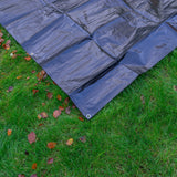 Black/Silver L-Grade Tarpaulin with 20 x 4" Bungee Balls (White)