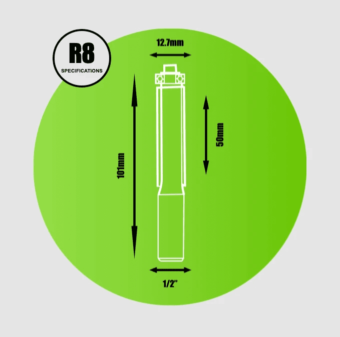 Bottom Bearing Guided Cutter 1/2"x12.7mmx50mm - R8 - Armstrong Cheshire