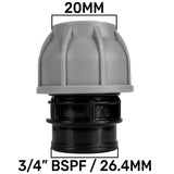 ¾” BSP Water Butt Fitting with 20mm MDPE Straight - Armstrong Cheshire
