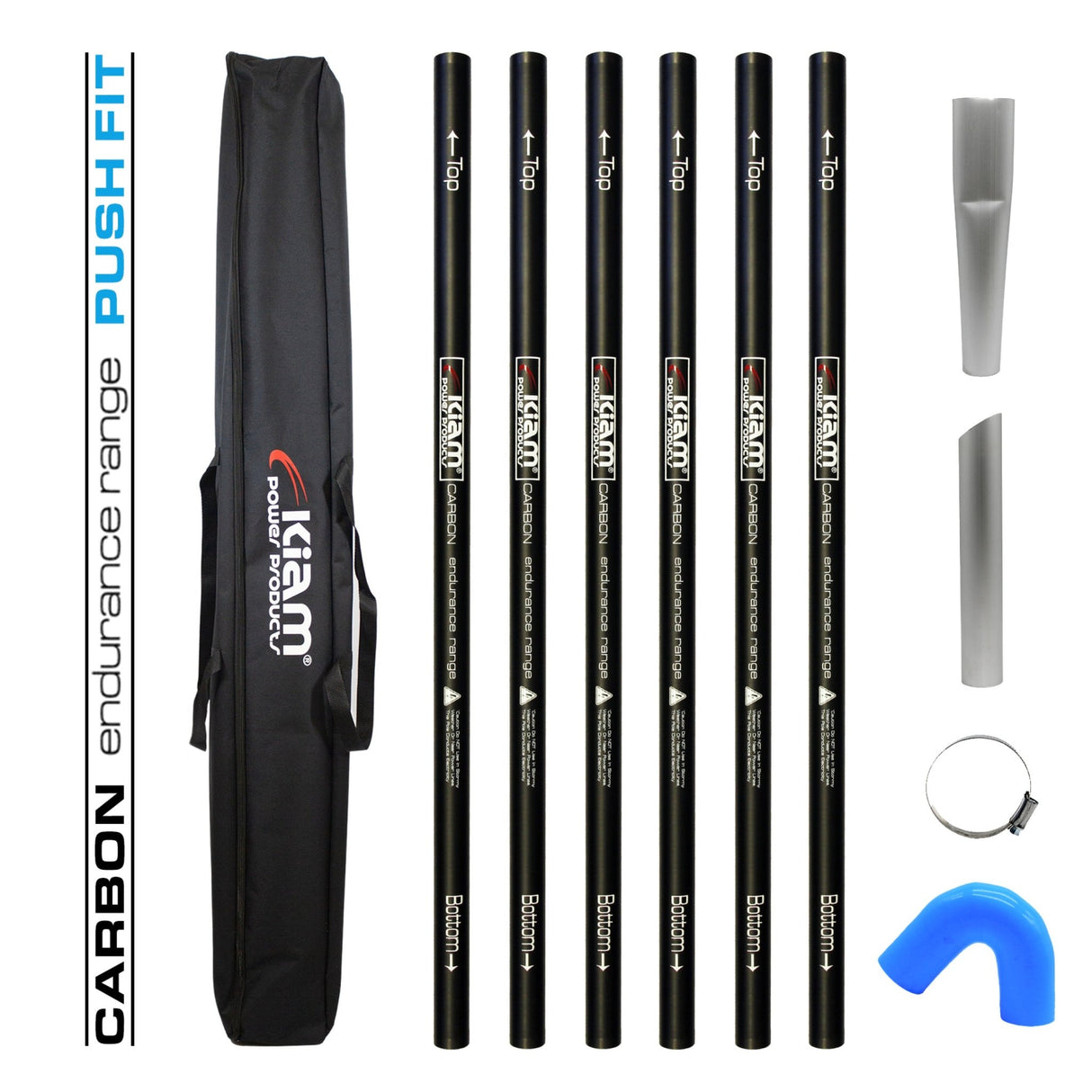 CARBON Fibre Endurance Range Push-fit Gutter Vacuum Pole Kit (51mm Diameter) 20ft-40ft Kits - Armstrong Cheshire