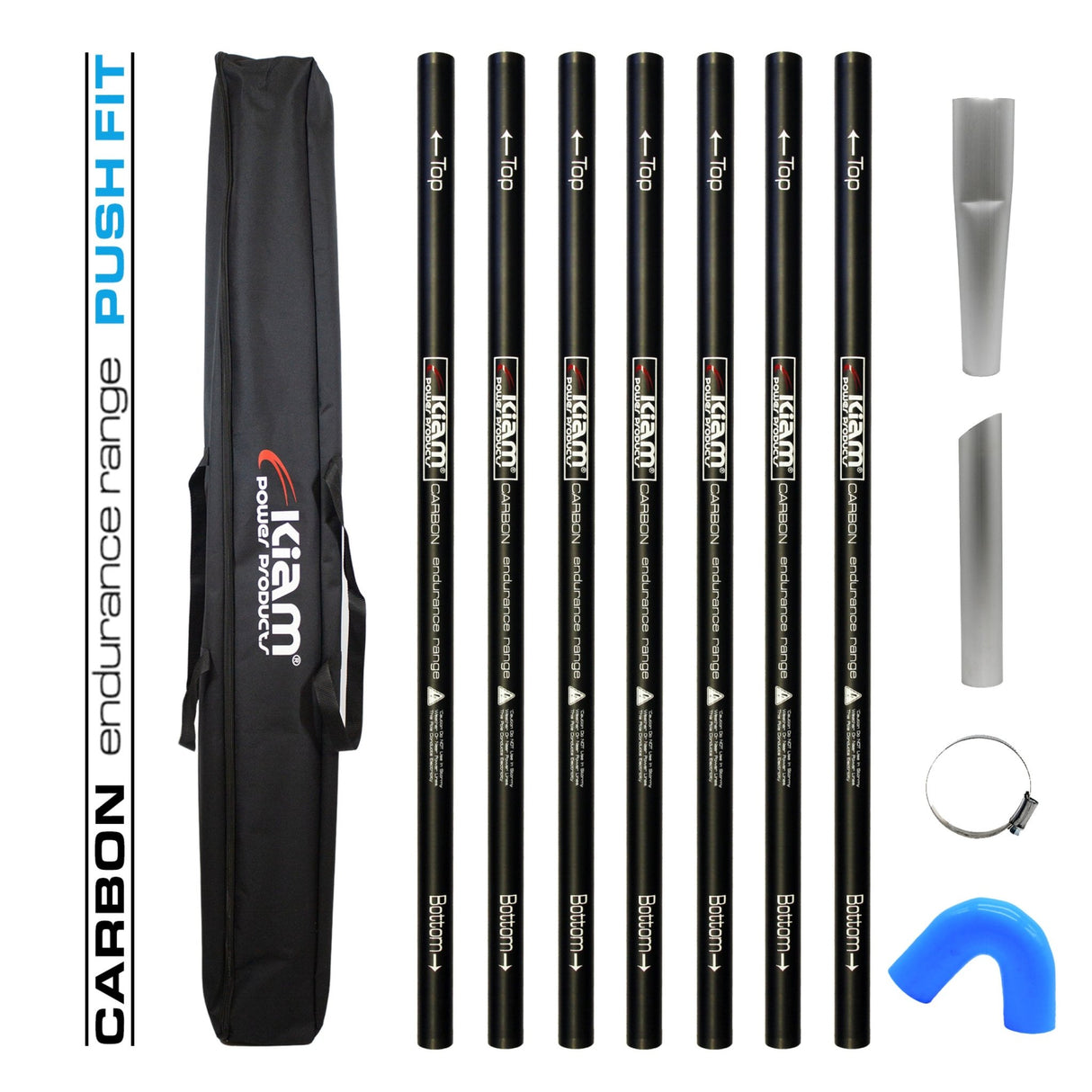 CARBON Fibre Endurance Range Push-fit Gutter Vacuum Pole Kit (51mm Diameter) 20ft-40ft Kits - Armstrong Cheshire