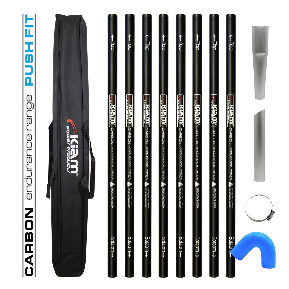 CARBON Fibre Endurance Range Push-fit Gutter Vacuum Pole Kit (51mm Diameter) 20ft-40ft Kits - Armstrong Cheshire
