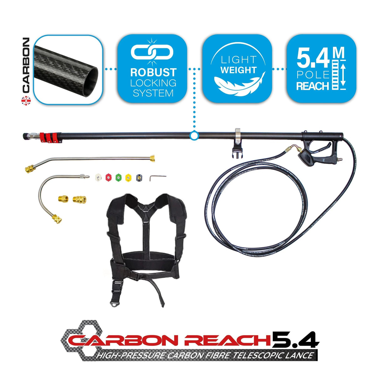 Carbon Reach 5.4 Metre Telescopic Carbon Fibre Lance - Armstrong Cheshire