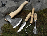 Professional kits Spoon Carving Tool Set  4 Hand Forged Pieces