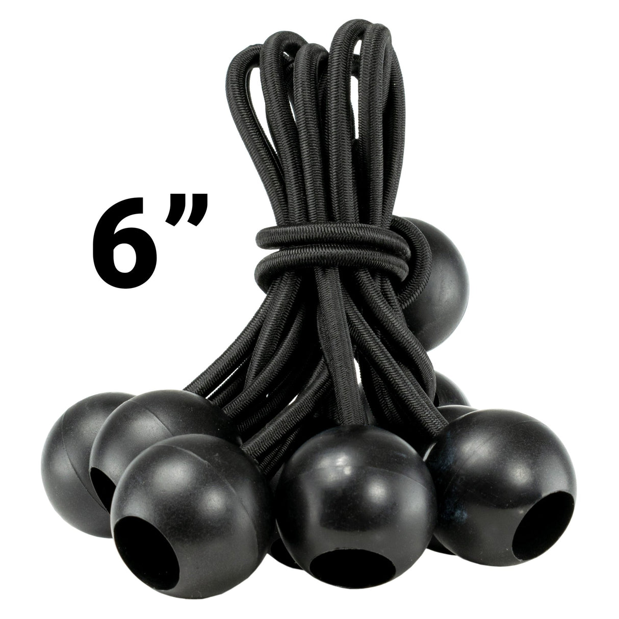 Clear XL-Grade Tarpaulin with 10 x 6" Bungee Balls (Black) and 10 x Screw Type Tarp Clips