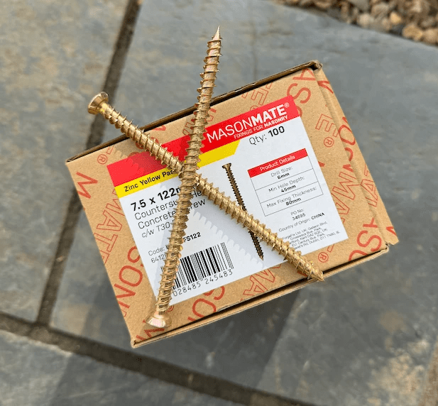 Concrete Frame Screw 7.5 x 122mm ZYP - Box of 100 - Armstrong Cheshire
