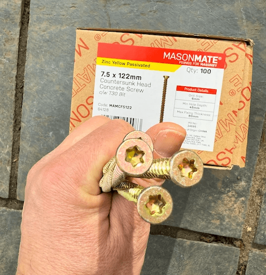 Concrete Frame Screw 7.5 x 122mm ZYP - Box of 100 - Armstrong Cheshire