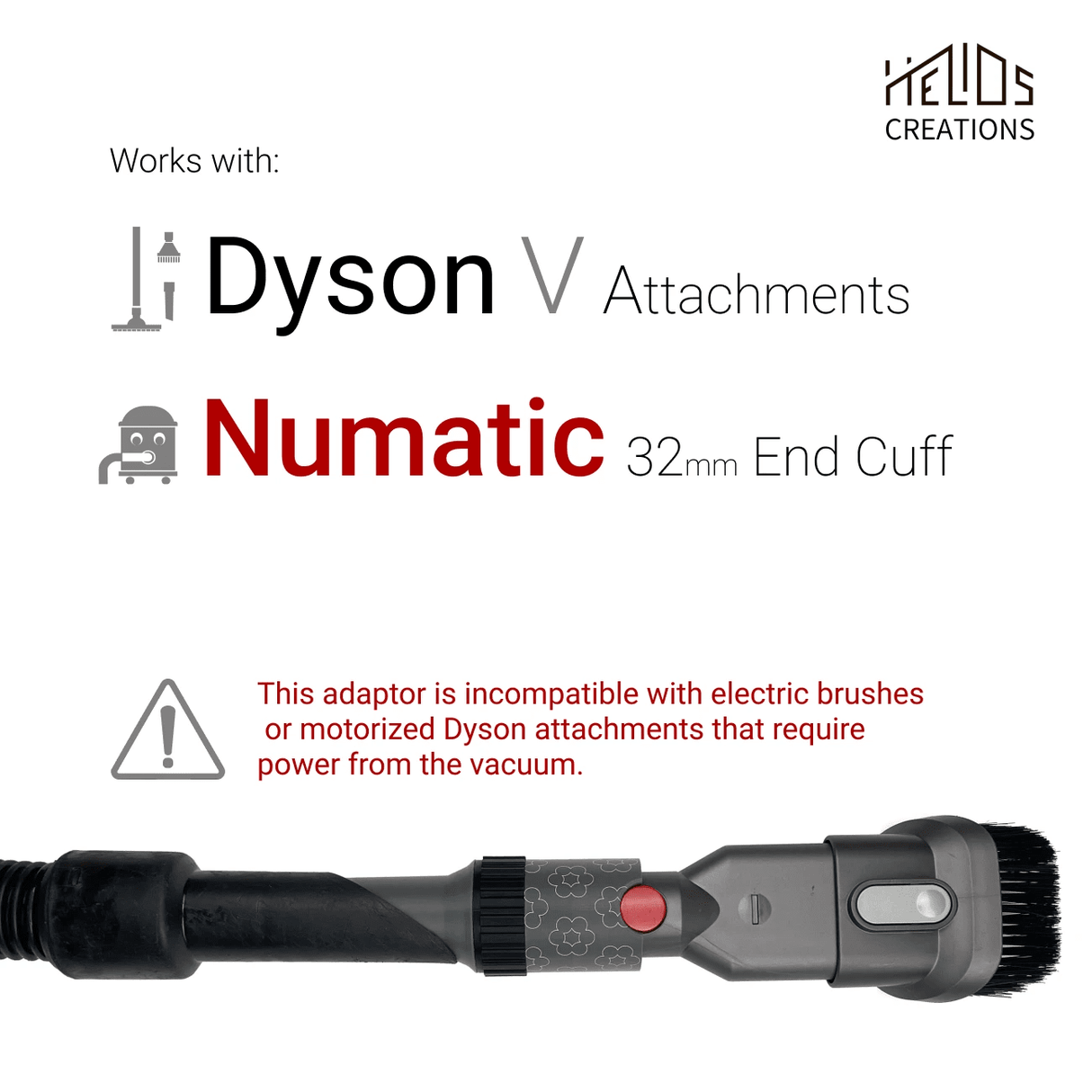 Connect Dyson V tools to your Henry Numatic vacuum cleaner with Adjustable Suction Control Ring by Helios Creations