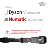 Connect Dyson V tools to your Henry Numatic vacuum cleaner with Adjustable Suction Control Ring by Helios Creations