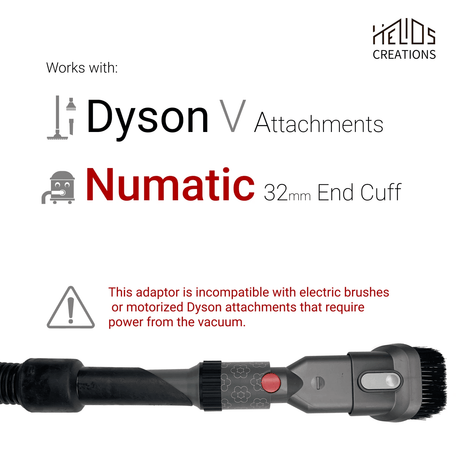 Connect Dyson V tools to your Henry Numatic vacuum cleaner with Adjustable Suction Control Ring by Helios Creations