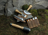 Leather Craft Tool Set – Half Moon Knife, Beveler & Stitching Chisels