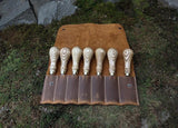 Professional Woodworking Tool Hand-Forged Leather Skiving Knife Set: 52100 Carbon Steel, French Edge, Leather Case