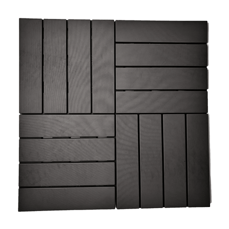 Decki Push-Fit Decking Tiles 4 Pack Seamless  Grids Compatible For Decks Patios Gyms Sheds Slip-Resistant - Armstrong Cheshire