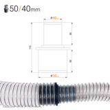 Dust Extraction Hose Reducer – 50 mm (2") to 40, 38 or 30 mm