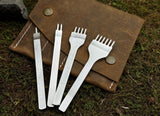 Leather Craft Tool Set – Half Moon Knife, Beveler & Stitching Chisels