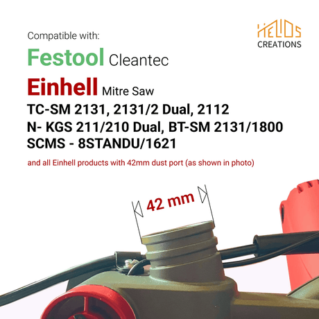 Einhell Mitre Saw Dust Port Adapter to Festool Cleantec by Helios Creations