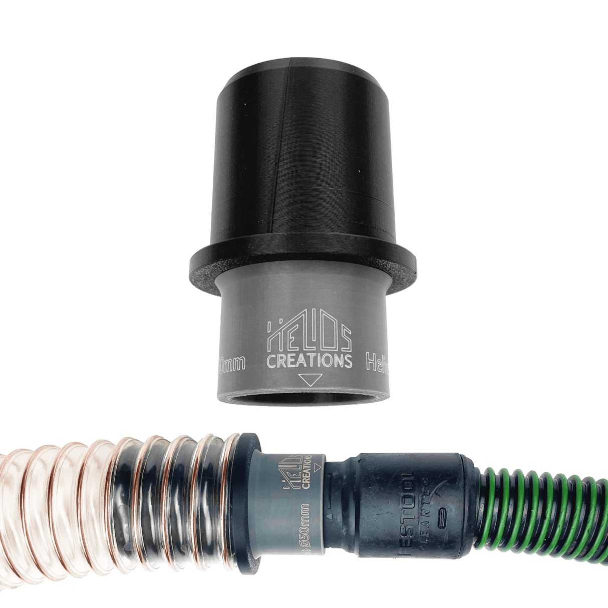 Festool Extractor to Ducting Hose Pipe Connector. Sizes: 38, 40, 45, 50, 63 mm by Helios Creations