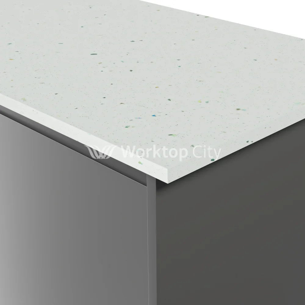 Formica Originals PP7680 Platinum White 22mm Square Edge Laminate Kitchen Worktops - Platinum Etchings Finish