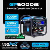 Gorilla Power 5000W Inverter Open Frame Generator with Electric Start - GP5000iE  – Maximum Power & Efficiency - Armstrong Cheshire