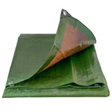 Green/Brown L-Grade Tarpaulin with 20 x 6" Bungee Balls (White)