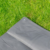Grey L-Grade Tarpaulin with 10m of 6mm Bungee Rope and 10 x Slide Type Tarp Clips