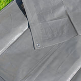 Grey L-Grade Tarpaulin with 20 x 4" Bungee Balls (White)