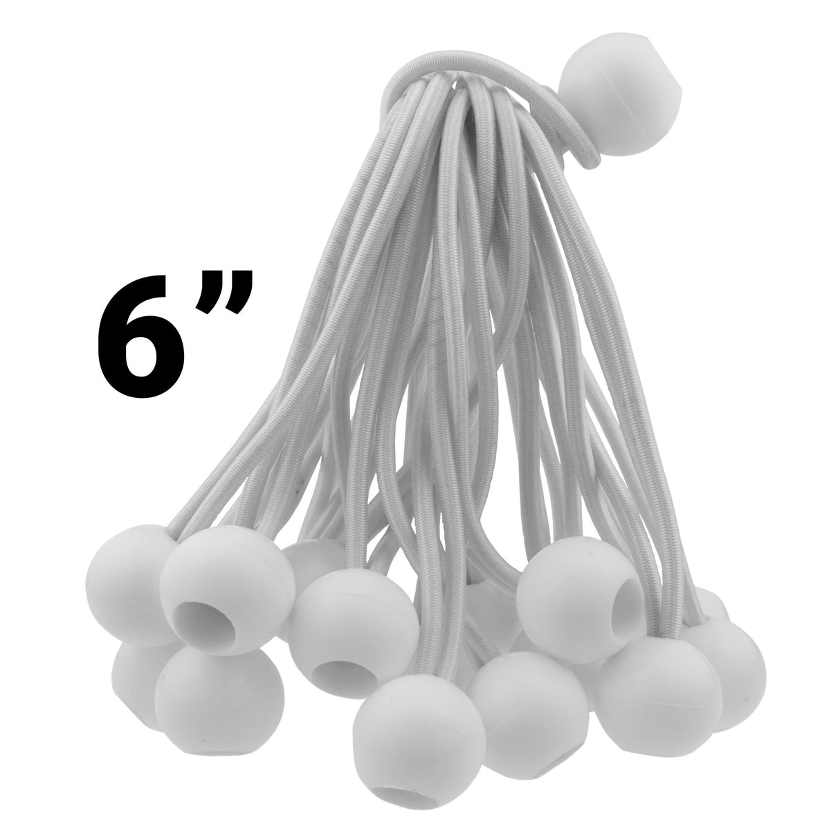 Grey L-Grade Tarpaulin with 20 x 6" Bungee Balls (White)