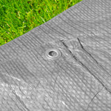 Grey S-Grade Tarpaulin with 10m of 6mm Bungee Rope and 10 x Screw Type Tarp Clips