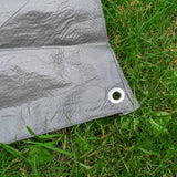 Grey S-Grade Tarpaulin with 10m of 6mm Bungee Rope and 10 x Screw Type Tarp Clips