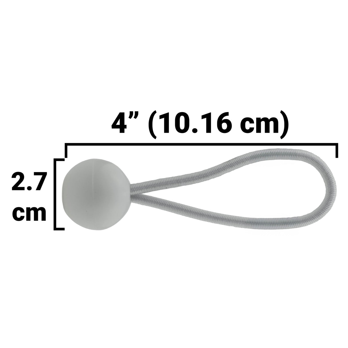 Grey S-Grade Tarpaulin with 20 x 4" Bungee Balls (White)