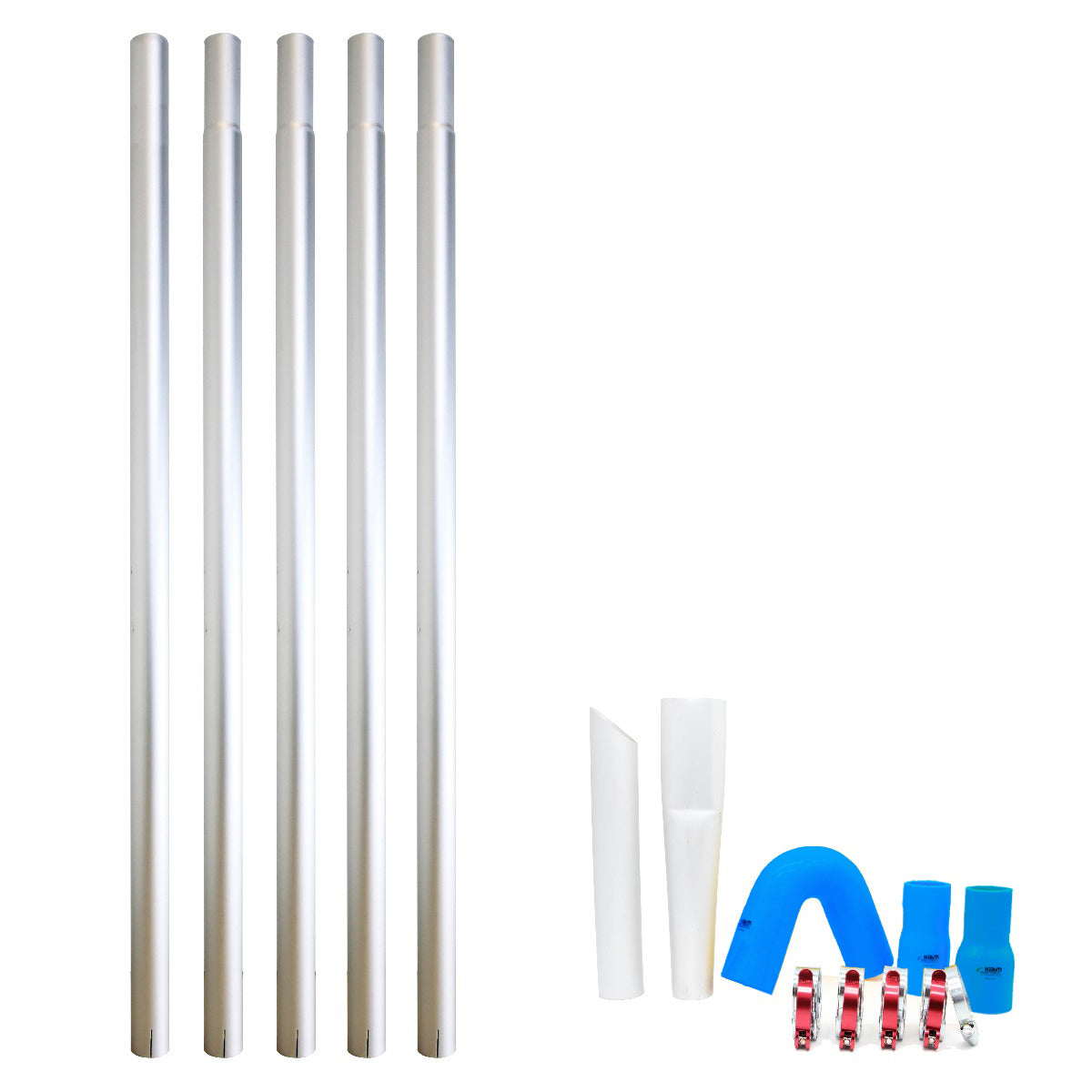 Gutter Vacuum Pole Kits Lightweight Aerospace Aluminium (51mm Diameter) 20-40ft