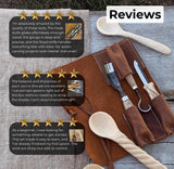 Hand-Forged Spoon Carving Knife Set: Carbon Steel, Ash Handles, Leather Sheath by CraftoriaShop