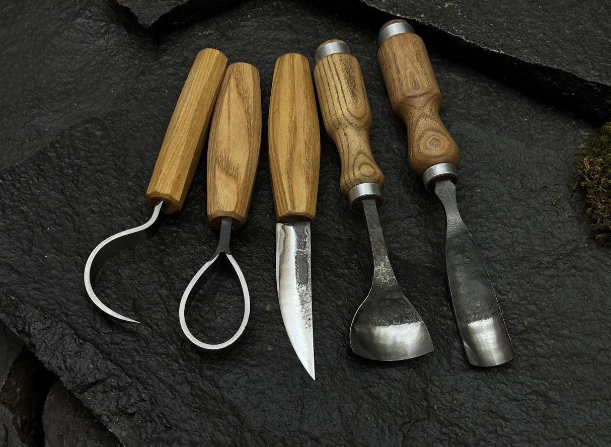 Handmade Wood Carving Tools Set | Professional Whittling Knives UK by CraftoriaShop