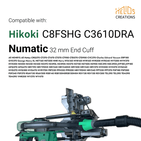 Hose Adaptor For Hikoki Mitre Saw to Numatic, Henry Vacuum family by Helios Creations