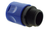 Hose Connector Blue with In-Line BSPF Valve and 20mm MDPE Straight - Armstrong Cheshire
