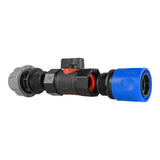 Hose Connector Blue with In-Line BSPF Valve and 20mm MDPE Straight - Armstrong Cheshire