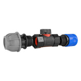 Hose Connector Blue with In-Line BSPF Valve and 20mm MDPE Straight - Armstrong Cheshire
