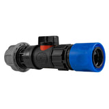 Hose Connector Blue with In-Line BSPM Valve and 20mm MDPE Straight - Armstrong Cheshire
