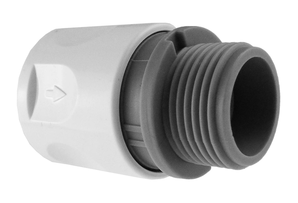 Hose Connector WL with In-Line BSPF Valve and 20mm MDPE Straight - Armstrong Cheshire