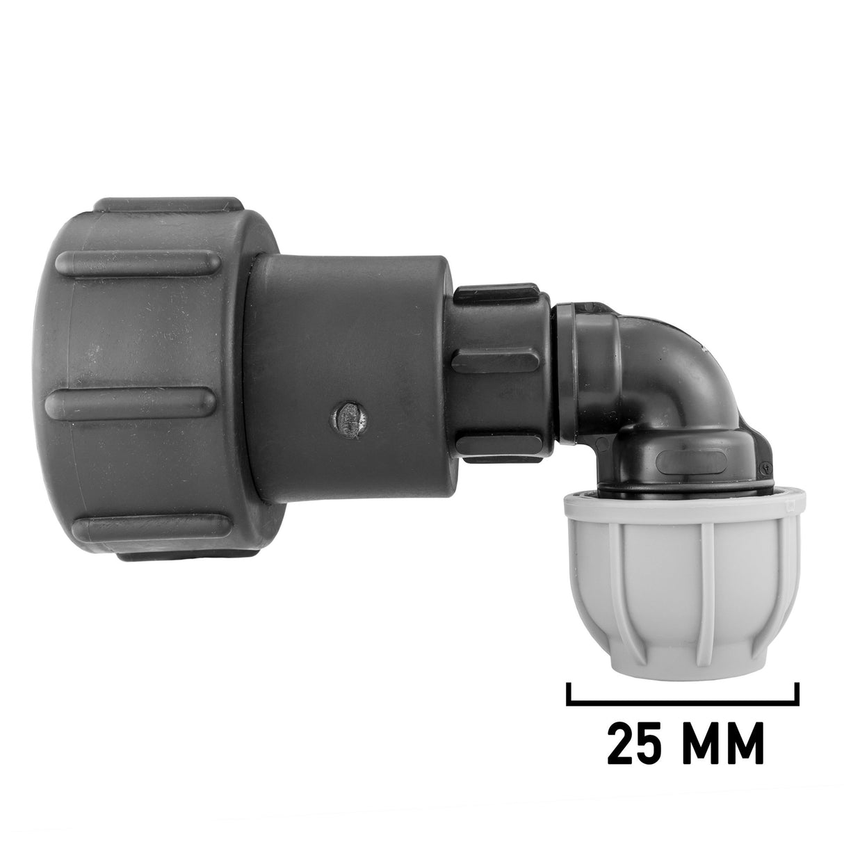 IBC 2” S60X6 – 1" BSPF Extender Adaptor with MDPE Elbow 25mm - Armstrong Cheshire