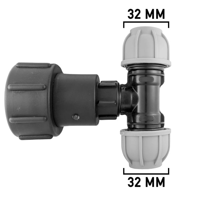 IBC 2” S60X6 – 1" BSPF Extender Adaptor with MDPE Tee 32mm - Armstrong Cheshire